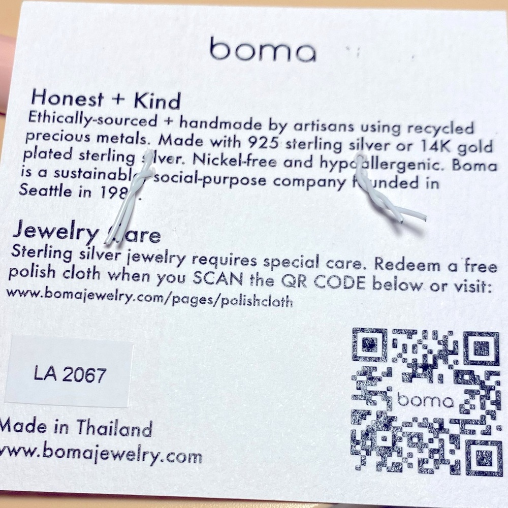 BOMA Sterling Silver Threader earring pair
